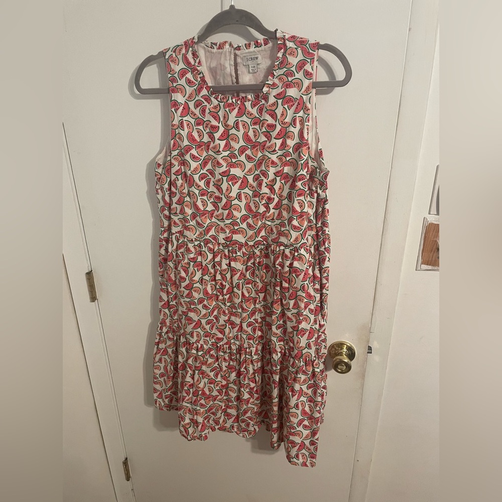 J Crew Watermelon tiered dress size 12